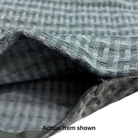 ✨ Kevin Textile Outdoor Waterproof Pillow Covers, Teal Checkered 20x20, Set of 2 - Picture 9 of 10